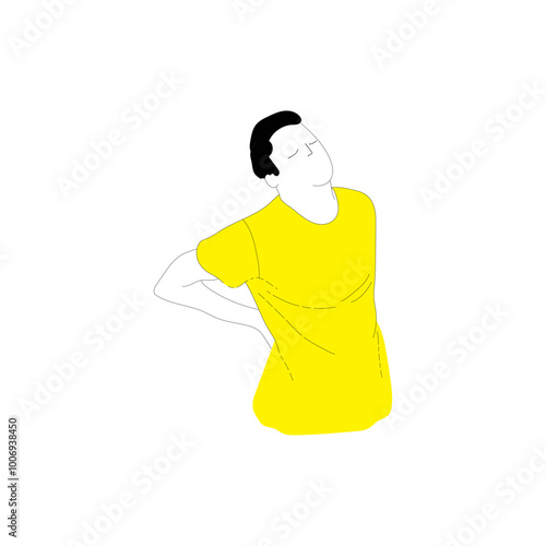 vector illustration of a person suffering from back pain