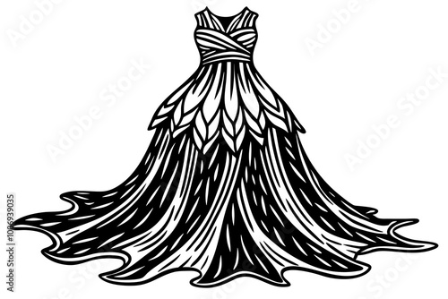 woman dress vector type icon