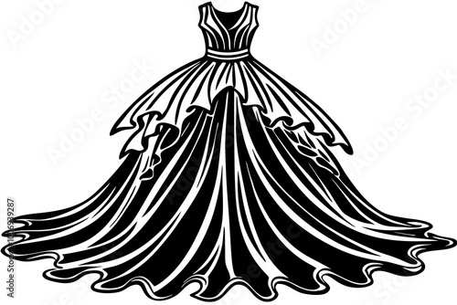 Ball gown female black long