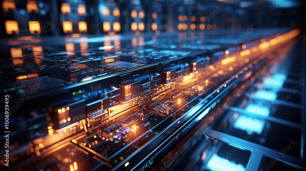 Connection network in servers data center room storage systems Connection network in servers data center room storage systems