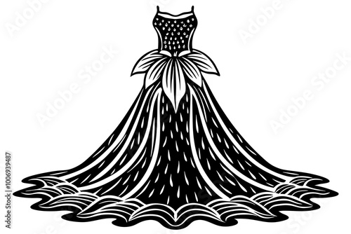 Ball gown female black long