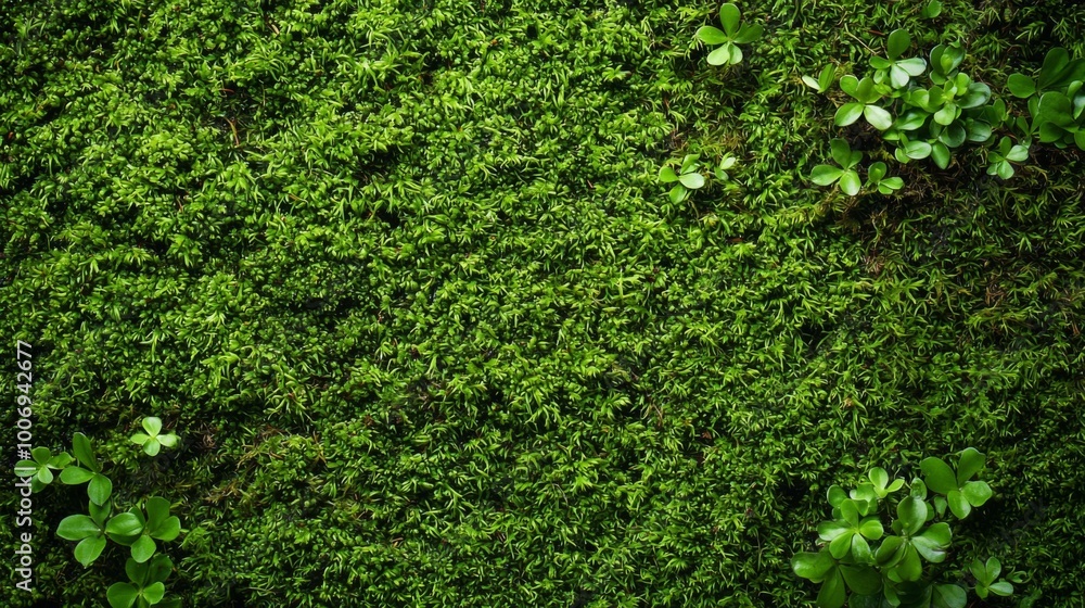 Textured surface with moss as background, top view. Green moss texture Textured surface with moss as background, top view. Green moss texture