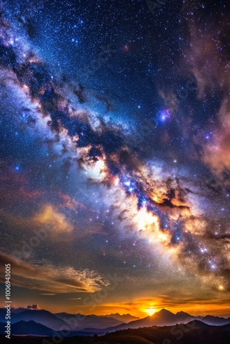 Night sky with stars and clouds