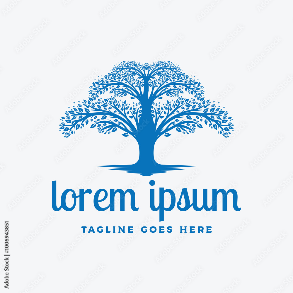 Obraz premium Tree of Life , Oak Banyan Maple Silhouette Illustration Logo Design