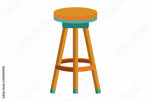 Wooden stool with long legs