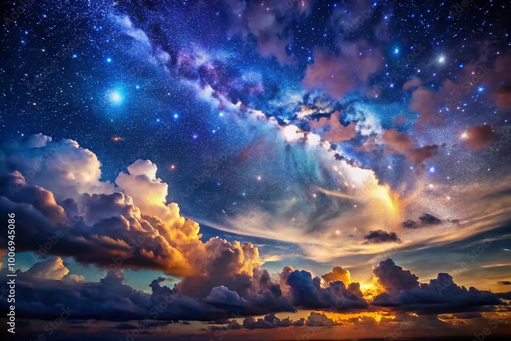 Night sky with stars and clouds Night sky with stars and clouds