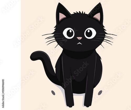illustration Vector of cute black Cat 