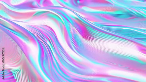 Wallpaper Mural Thin white wavy lines holographic background shifting pink, blue, and teal hues. effect smooth lines modern, cutting-edge aesthetic, 4k High-Quality Minimalist Luxury Background Video Torontodigital.ca