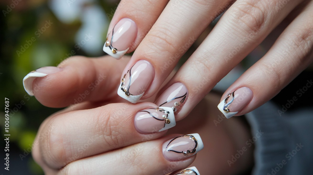 Trendy modern women's fingernail art service. Female manicure and multi-color women's fingernail art. Trendy modern women's fingernail art service. Female manicure and multi-color women's fingernail art.