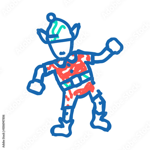 elf funny doodle icon sketch vector. elf funny sign. isolated symbol illustration