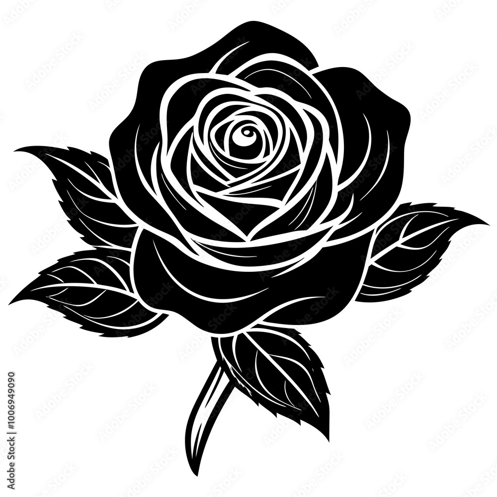 black rose vector illustration black rose vector illustration