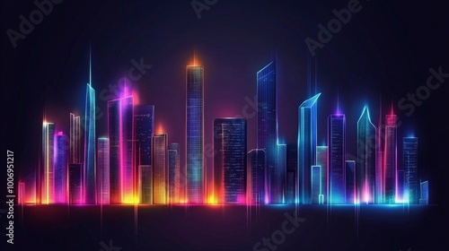 Neon Skyline: A Vibrant Metropolis in the Night