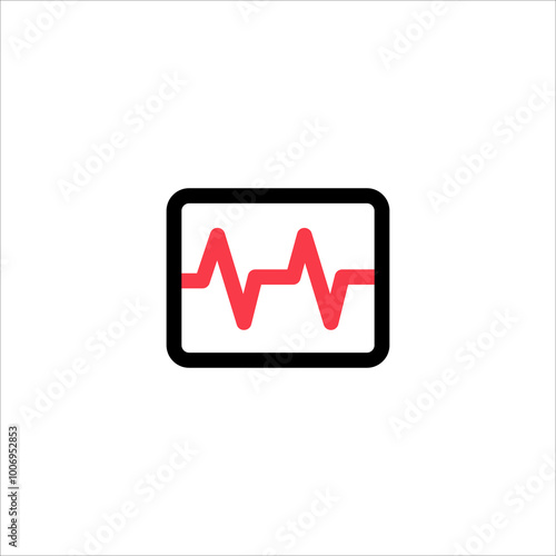 Vitals Icon - Heartbeat and Health Monitoring Symbol