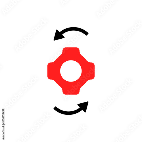 Icon to open and close the faucet, vector concept of tightening the water valve, icon spinning, unscrew stock illustration