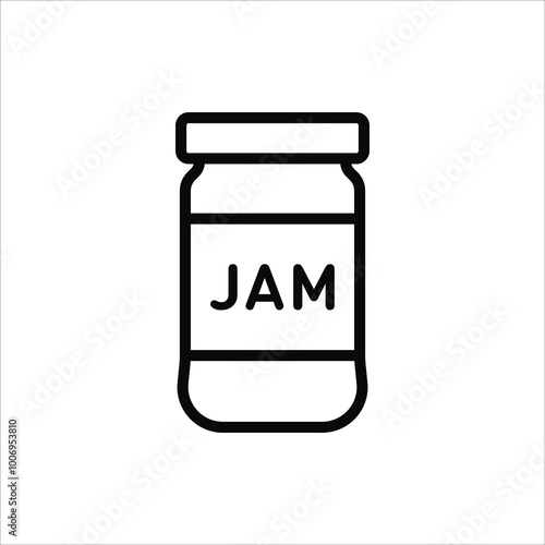 Jam Jar Vector Icon - Isolated Sticker Design for Food and Packaging