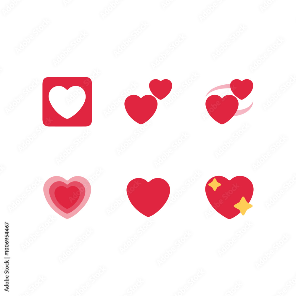 Love Heart Icon Set - Romantic and Affection Symbol Collection Love Heart Icon Set - Romantic and Affection Symbol Collection