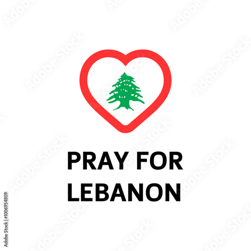 Pray for Lebanon vector sticker design. Isolated Pray For Beirut sign.