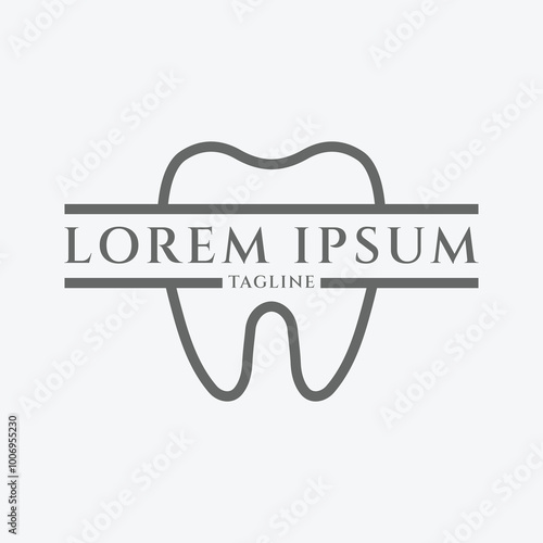 Simple Minimalist Tooth Line for Dental Dentist Clinic Logo Illustration