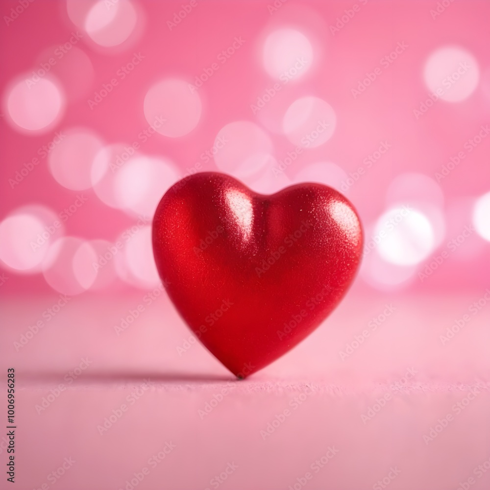 red heart on a red bokeh background for Valentine's Day concept red heart on a red bokeh background for Valentine's Day concept