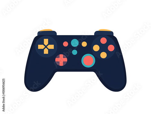 a video game controller with colorful buttons