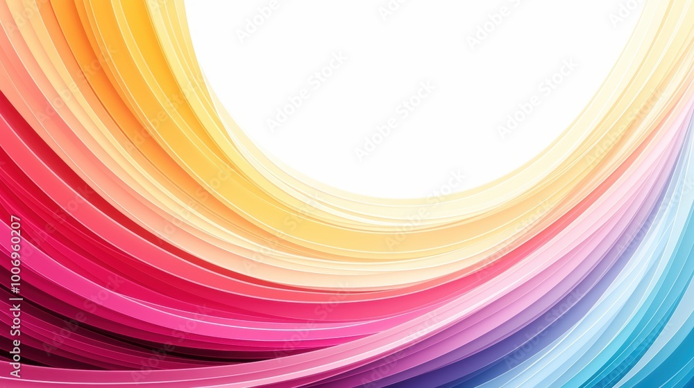 Naklejka premium Vibrant Colorful Waves with Soft Gradient Background