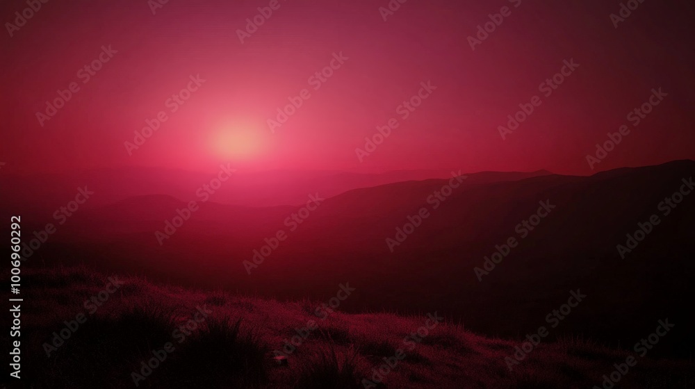 Crimson Sunset Over Majestic Mountains Crimson Sunset Over Majestic Mountains