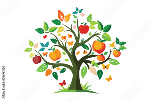 fruit tree logo include butterflyes M.eps photo