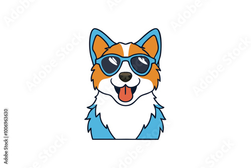 Graphic tshirt vector of a cute happy Great Border Collie dog | vector illustration on white background 
