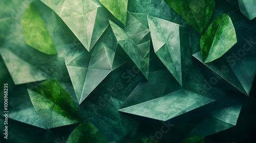 Abstract 3D Green Geometric Background