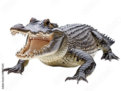a crocodile with its mouth open