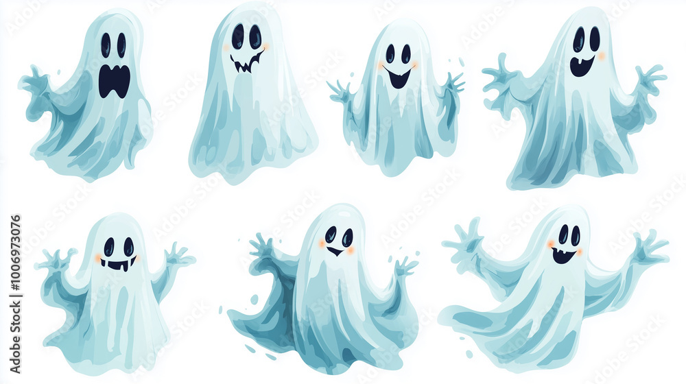ハロウィンおばけの可愛いイラストアイコン集 ハロウィンおばけの可愛いイラストアイコン集