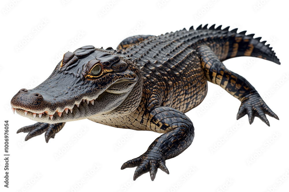 Naklejka premium Close-up of an Alligator with Sharp Teeth