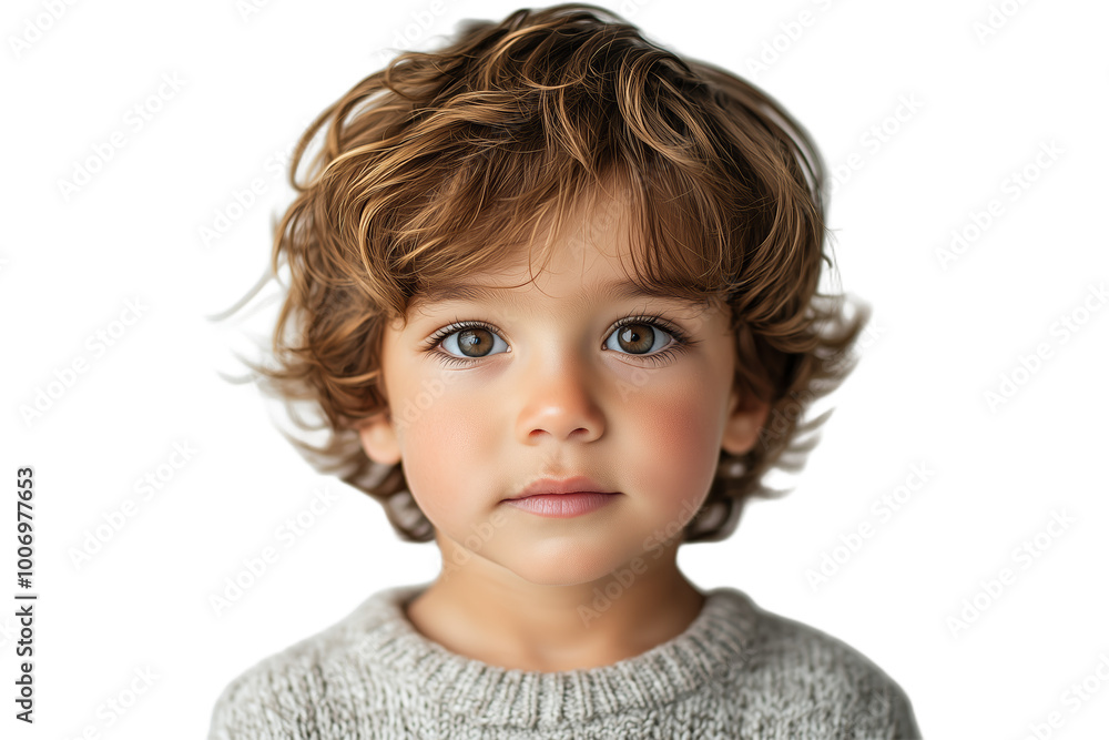 Adorable Portrait of a Young Boy with Curly Hair Adorable Portrait of a Young Boy with Curly Hair