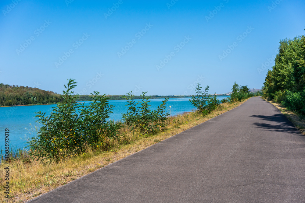 The cycle path around Lake Störmthal near Leipzig The cycle path around Lake Störmthal near Leipzig