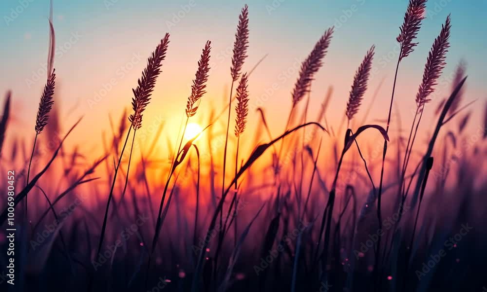 Sunset over a Field of Grass Sunset over a Field of Grass
