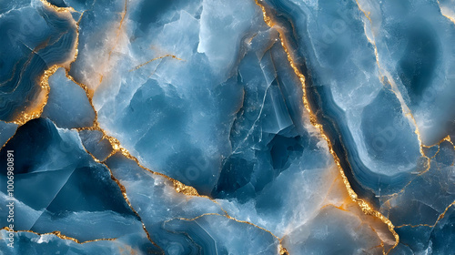 Abstract Blue and Gold Marble Background