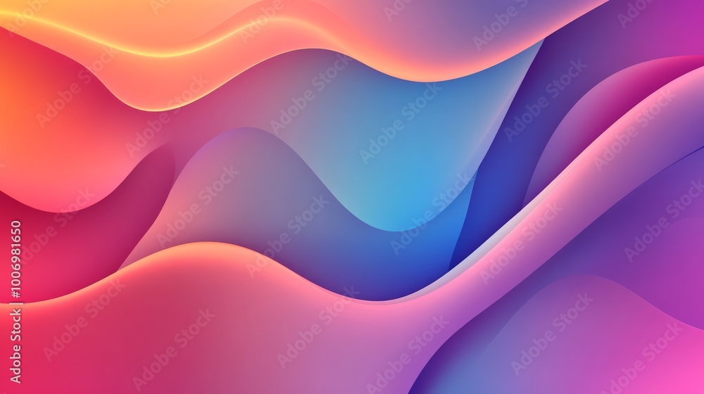 Vibrant Gradient Landscape with Flowing Curves Vibrant Gradient Landscape with Flowing Curves