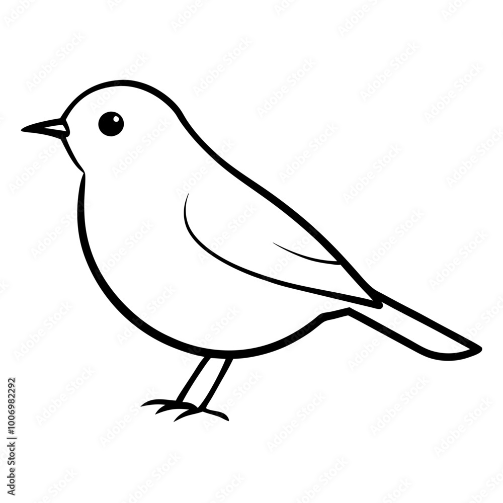 Obraz premium Vector Illustration of a Robin in Snowy Landscape Side View Design 
