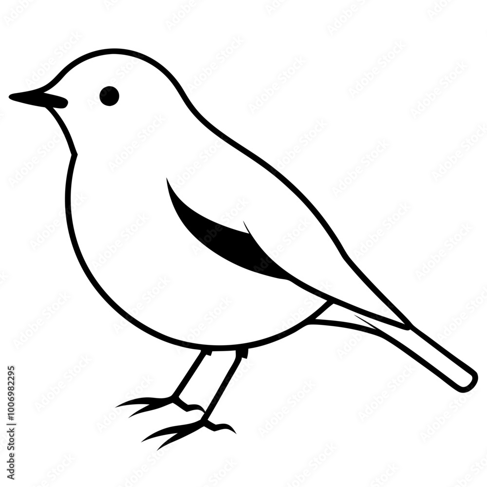 Obraz premium Side View of a Robin in Snow Vector Illustration Capturing Winter Beauty 