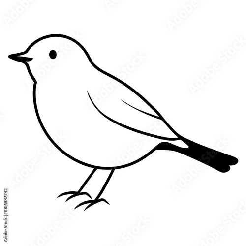 Elegant Robin Side View in a Snowy Scene Vector Illustration
