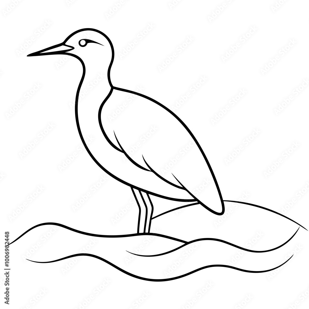 Fototapeta premium Elegant Vector Illustration of Delicate Line Art Bird Design for Nature Lovers 