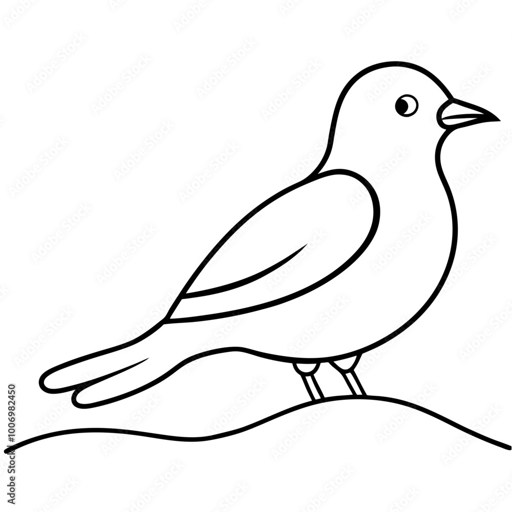 Fototapeta premium Exquisite Delicate Line Art of a Bird Vector Illustration Capturing Graceful Beauty 