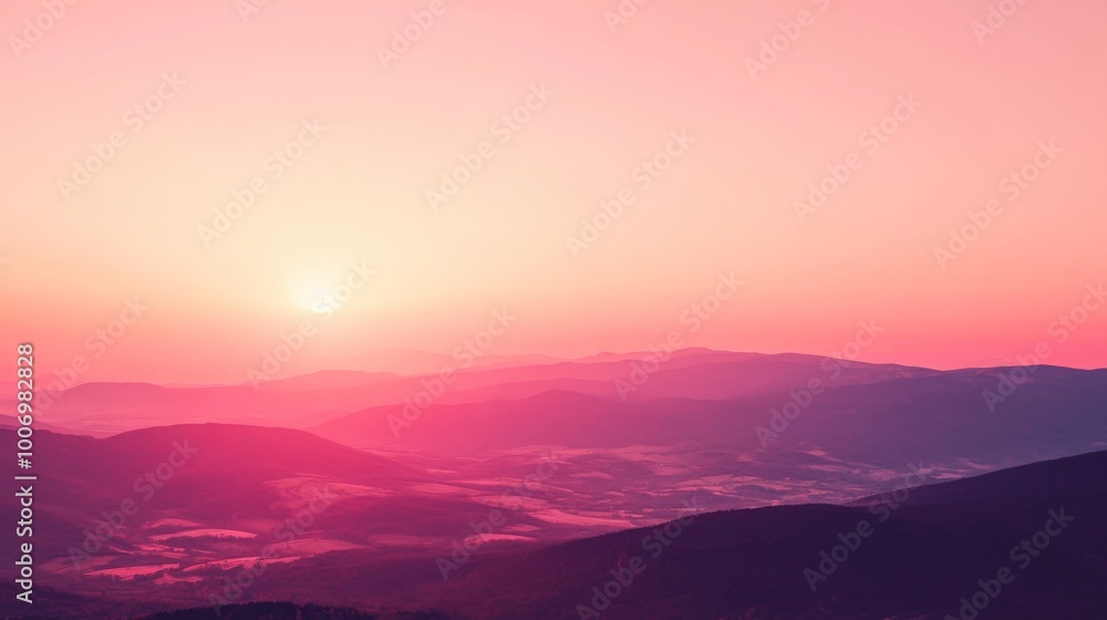 Fototapeta premium Mesmerizing Sunset Over Majestic Mountain Peaks