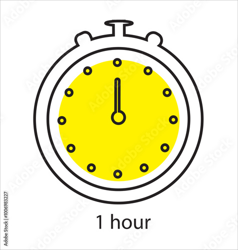 Time terms icon set. Hour 15 min half hour 30 min 45 min vector illustration	