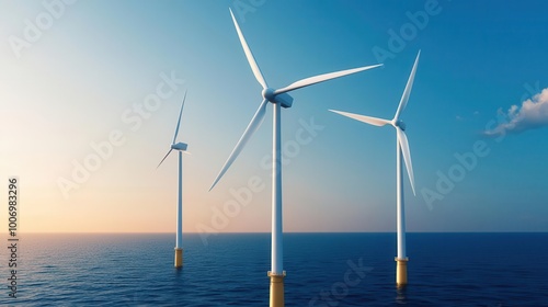 Offshore wind turbines with floating energy efficiency and financial projections, offshore wind, economic sustainability