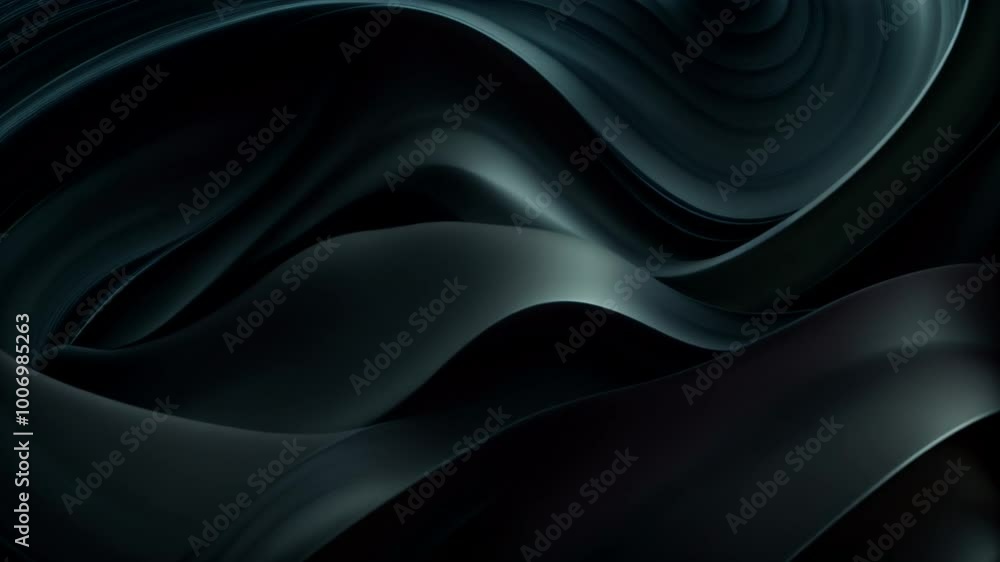Abstract black background with wavy lines, animation. Abstract black background with wavy lines, animation.
