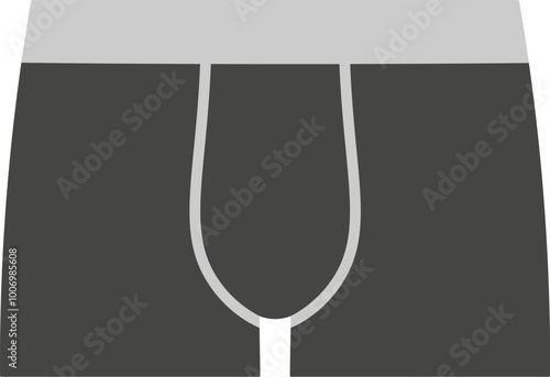 Male boxer briefs icon. Black and gray men's boxer shorts. Male underwear. Vector illustration.