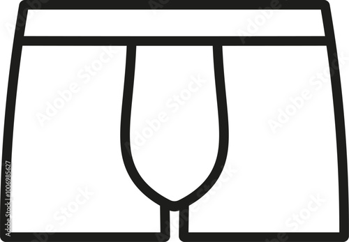 Male boxer briefs icon. Men's boxer shorts. Male underwear. Vector. Line style.	