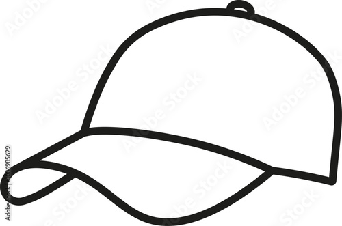 Baseball cap icon. Baseball hat. Vector. Line style.	
