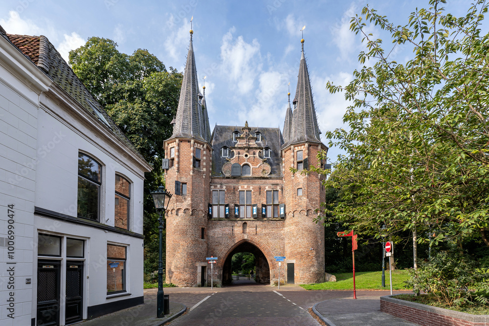 Naklejka premium Broederpoort city gate in Kampen, Netherlands